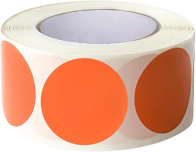 SHYGO® 1“ Orange Circle Dot Stickers Color Coding Labels by LOVELIFETOGETHER