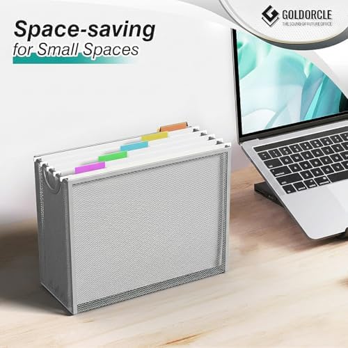 Letter-Size Hanging File Organizer (Silver, with 5 Grey Folders) - Image 4