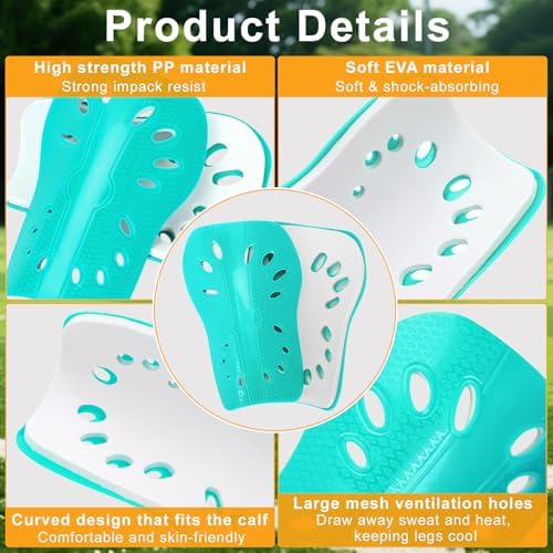 2 Pairs Shin Guards Soccer for Kids,Shin Pads Extra Lightweight Breathable Slide in Shin Guard for Football Training Match Outdoor Activities Protective Slip-in Shin Guards for Boys Girls - Image 3