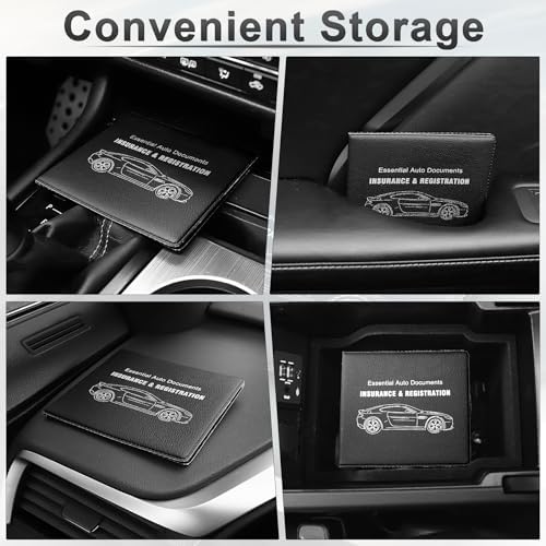 UYYE Car Registration and Insurance Card Holder, Vehicle Glove Box Car Organizer, Interior Car Accessories for Documents, Cards, License - 2 Pack - Image 4