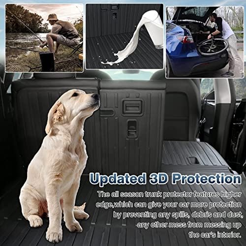 KUST Cargo Trunk Mat for Tesla Model Y Juniper 2025-2026 (5 Seats Only), Rear Trunk Liner with Back Seat Protector for Model Y Juniper Accessories TPE Rubber - Image 5