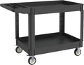 Utility Cart on Wheels, 2 Shelf Heavy Duty Plastic Rolling Cart, 550LBS by Xalvora