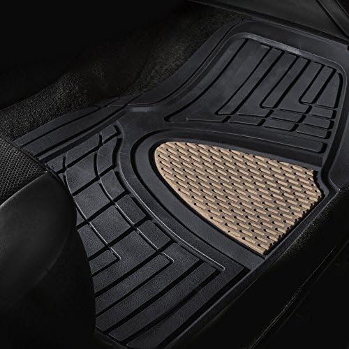 FH Group Automotive Floor Mats - Heavy-Duty Rubber Floor Mats for Cars, Universal Fit Full Set, Climaproof Floor Mats, Trimmable Floor Mats for Most Sedan, SUV, Truck Floor Mats Beige - Image 5