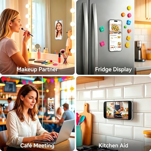 Anteel Silicone Suction Cup Phone Case Mount, Non Slip Sticky Grip for Cellphone, Silicon Adhesive Suction Cup Mount, Strong Grip Holder for Selfies and Videos, 2.4" x 3.8" (RainbowWhite) - Image 6