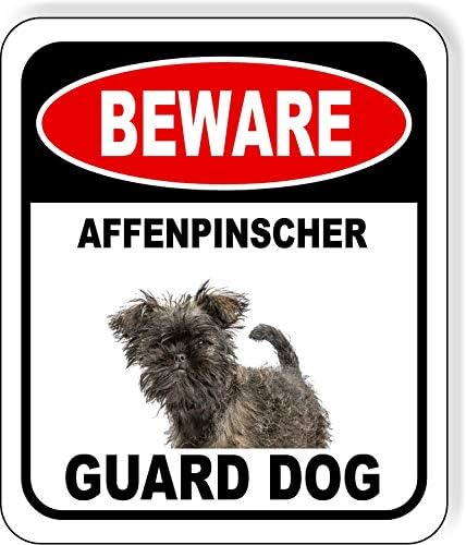 BEWARE AFFENPINSCHER GUARD DOG Aluminum Composite Outdoor Sign 15" x18" Metal Security Notice for Yard, Fence, Porch, Property, and Business – No Trespassing, Warning, Attack Dogs, Protection by WorkHouseSigns