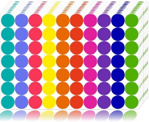 1400 PCS Colored Dot Stickers Round Color Coding Labels Classroom Must Haves, Circle Dots Labels Price Stickers Polka Circle Dot Stickers Label Stickers for Kids Office, Classroom Decor, Papers Etc by Dreecy