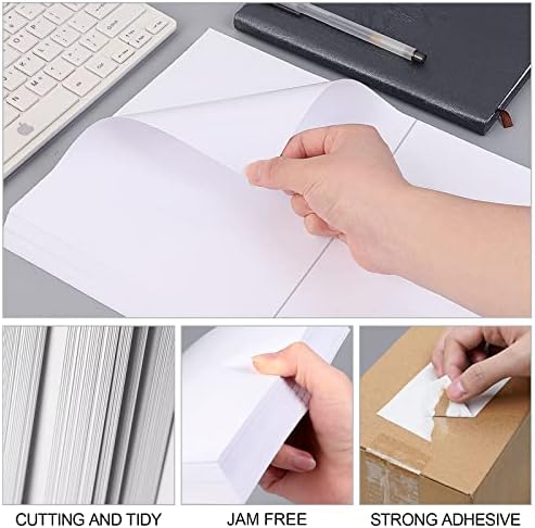(500 Labels/250 Sheets) Labelebal Half Sheet Labels, Shipping Labels 2 Per Sheet for Laser & Inkjet Printers, 8.5" x 5.5" Address Labels, Totally 500 Pcs Half Sheet Shipping Labels - Image 3