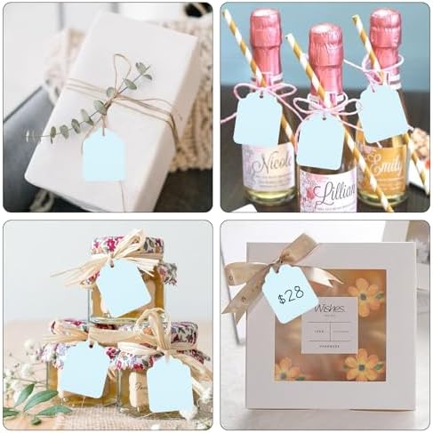 joycraft 200Pcs Price Tags with String Attached, 1.4x1.8 in Blue Gift Tags - Image 6