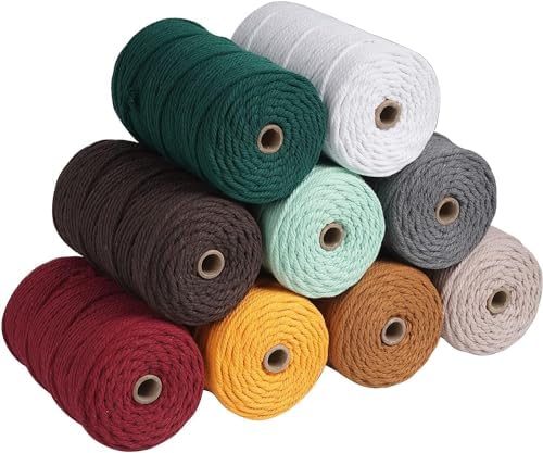 NOANTA Emerald Macrame Cord 4mm x 109yards, Cotton Rope Macrame Yarn - Image 3
