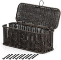 Cable Management Box, Cord Organizer with Lid & Cable Ties - Black, M by BROWNLILY