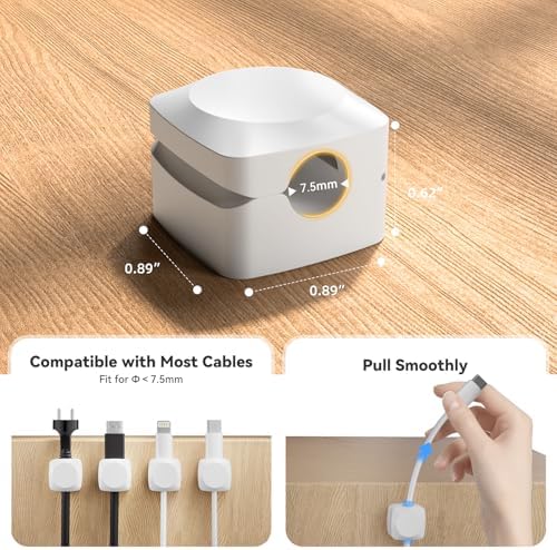 Daisyhome Rotatable Cord Organizer, Strong Adhesive Spring Cable Clips - Image 6