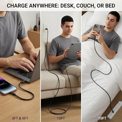 3-Pack USB C to USB C Fast Charging Cable for Samsung Charger Cord - Image 5