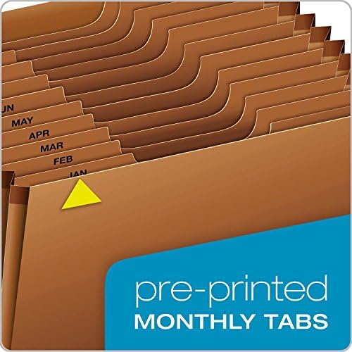 Globe-Weis PFXR217MHD /Pendaflex Heavy-Duty Expanding File, Open Top, 12 Pockets, Monthly Index, Letter Size, Brown (R217MHD) - Image 4