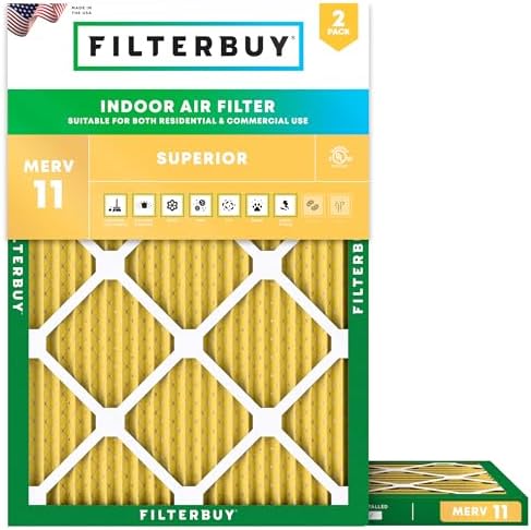 Filterbuy 25x32x1 Air Filter MERV 11 Pet & Allergy Defense (2-Pack) by Filterbuy