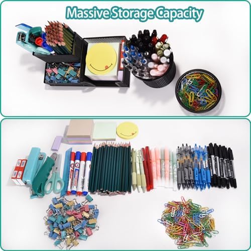Freewindo Mesh Desk Organizer, Set of 3 Pen Holder Office Desk Accessories with Pencil Holder Sticky Note Holder, Pencil Cup and Paperclips Cup - Image 4