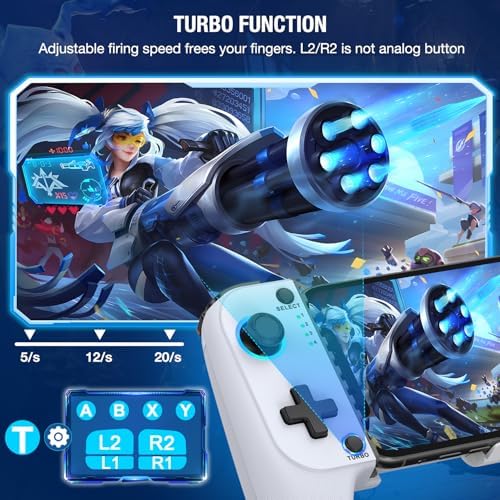 Mocagen MC1 Phone Controller for iPhone & Android – Ergonomic Grip, Low Latency, Case Friendly, Mobile Controller with Hall Effect Joysticks, Portable Travel Companion for Car/Leisure(White+Black Case) - Image 7