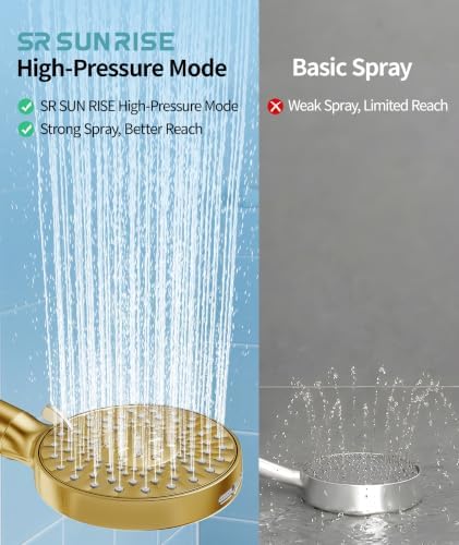 SR SUN RISE Filtered Shower Head with Handheld High Pressure 9 Spray Mode Showerhead Detachable Shower Head Water Softener Filters Beads for Hard Water Remove Chlorine 1 Filter Gold - Image 5