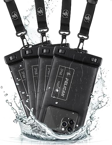 Pelican 4 Pack Marine Waterproof Phone Pouch (Regular) - Stealth Black by Pelican