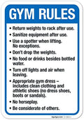 Gym Rules Return Weights to Rack After Use Sanitize Equipment After Use by SigoSigns