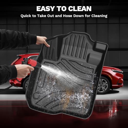 Powerty Floor Mats for Honda CR-V 2023 2024 2025 2026 (Include Hybrid) All Weather 3D TPE Anti-Slip Car Liners for 1st & 2nd Row Accessories - Image 6