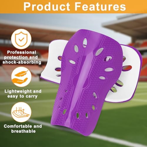 2 Pairs Shin Guards Soccer for Kids,Shin Pads Extra Lightweight Breathable Slide in Shin Guard for Football Training Match Outdoor Activities Protective Slip-in Shin Guards for Boys Girls - Image 4