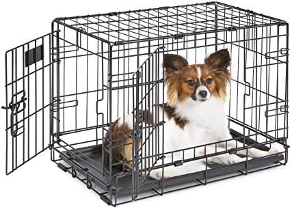MidWest Homes for Pets XS Double Door iCrate Starter Kit, 22-inch Dog Crate Bundle for Extra-Small Dogs, Includes Cage, Pet Bed, 2 Bowls and Privacy Cover - Image 3