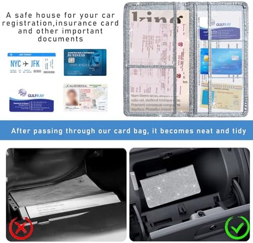 Ziciner Car Registration and Insurance Holder, Auto Card Document Glove Box Organizer with Magnetic Closure, Universal Vehicle Interior Accessories for Cars SUVs (Silver-Large) - Image 5