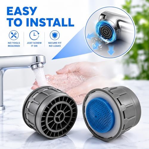 3 Pack Faucet Aerator, 116711 Faucet Aerator 1.5 Gpm for Moen Bathroom Kitchen Sink Inserts Replacement Parts, Replacement Parts Flow Retrictor Insert Replacement Faucet Aerators (black) - Image 4