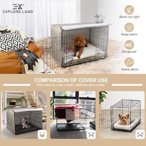Explore Land Pattern Dog Crate Cover, 24 Inches (Vintage Violet) - Image 3