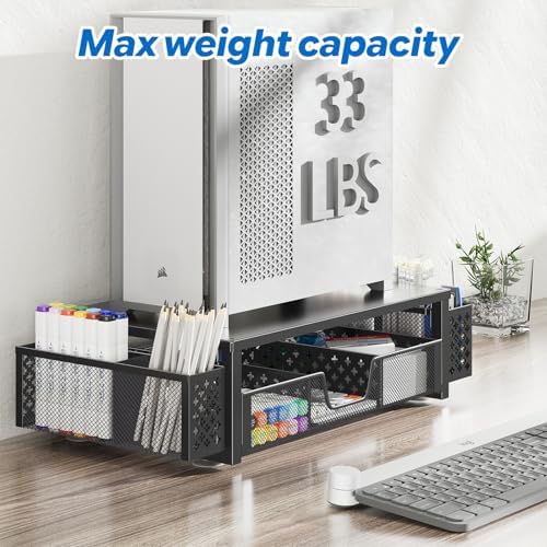 Simple Trending Monitor Stand Riser, Desk Organizer and Accessories, Black - Image 5