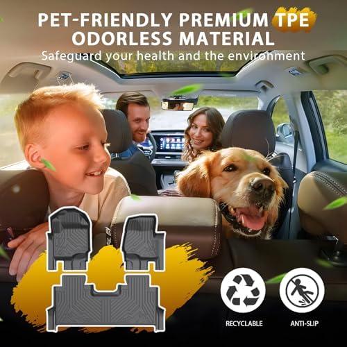 Powerty Floor Mats for 2017-2024 2025 2026 Ford F250/F350/F450 Super Duty Crew Cab All Weather 3D TPE Anti-Slip Truck Liners for 1st & 2nd Row Accessories - Image 2