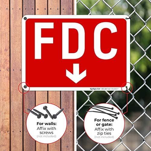 FDC Down Arrow Sign, Red Background, - Image 4