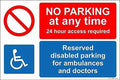 New Warning Metal Tin Signs Safety No Parking at Anytime 24 Hour Access Required Reserved Disabled Parking for Ambulances and Doctors 20 x 30 cm by Eletina