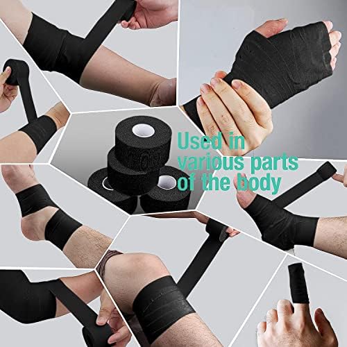 (3 Pack) Black Athletic Sports Tape, Very Strong Easy Tear No Sticky Residue Tape for Athlete & Sport Trainers & First Aid Injury Wrap,Suitable for Bats,Tennis,Gymnastics & Boxing（1.5in X 35ft） - Image 4
