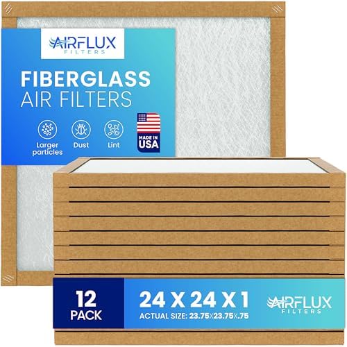 Fiberglass Air Filter -24x24x1Air Filter 12 Pack - Non Pleated 24"x24"x1", AC Filters for Home, Fiberglass, HVAC filters, Heater, Furnace Catcher for Dust - 1 YEAR SUPPLY by Unknown