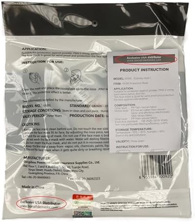 POWECOM KN95 Respirator Face Masks (10 Pack) | Black | Earloop Style - Image 6