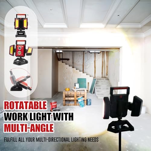 SYLSTAR 40W Rechargeable Work Light, 4000LM Magnetic Work Light, Foldable&360° Rotatable Led WorkLight with Big Clamp, 5 Light Modes, Waterproof Job Site Lighting for Garage Workshop Car Repairing - Image 3