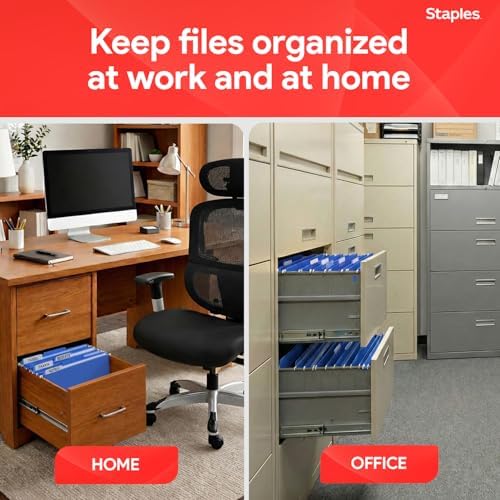 Staples Hanging File Folders, Letter Size, Blue, 5-Tab, 25/Pack - Image 7