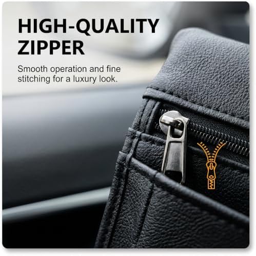 Car Door Window Armrest Storage Organizer, Leather Ergonomic Door Arm Rest Pad with Multi Pocket, Auto Side Door Storage Bag for Phone Keys Small Items, Universal for Most Cars (Black) - Image 6