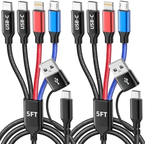 4 in 2 Multi Charging Cable, USBA/C Charging Cords for Multiple Devices by MPATIBY
