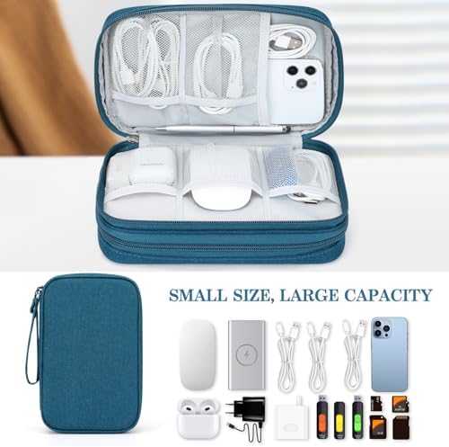 FYY Electronic Organizer, Travel Tech Pouch Bag, Large, Dark Green - Image 6