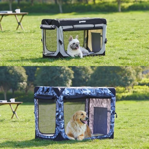 ZOMISIA XL Collapsible Dog Travel Crate for Large Dogs, Portable Dog Crate - Image 3