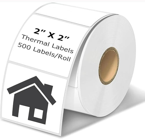 2" x 2" Thermal Labels Stickers White, Square Thermal Shipping Stickers by BriCabel