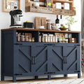 knoworld Buffet Sideboard with Storage Farmhouse, Large Kitchen Storage Cabinet Wood Coffee Bar Cabine Buffet for Kitchen, Living Room, 55in, Blue by KNOWORLD