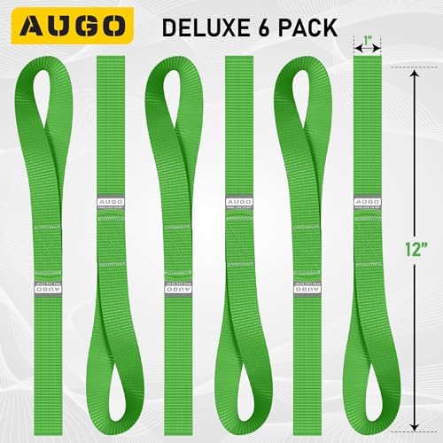 Soft Loop Tie Down Straps - 1,500 Load Capacity & 4,500 Lbs Breaking Strength - 6 Pack - Loops for Securing ATV, UTV, Motorcycles, Scooters, Dirt Bikes, Lawn & Garden Equipment - by AUGO - Image 4