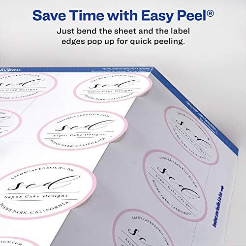 Avery® Printable Round Labels, Sure Feed® Technology, 2" Diameter, Matte White, Laser & Inkjet Compatible, 300 Blank Labels Total, Great for Branding, Packaging, Events, and More (22877) - Image 5