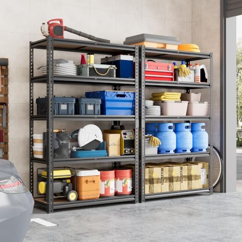 71.9" H Garage Shelves,Garage Storage Shelves Heavy Duty,Heavy Duty Garage Shelving,Adjustable 5 Tier Shelving for Garage Storage,Warehouse,71.9" Hx40 W x20 D - Image 2