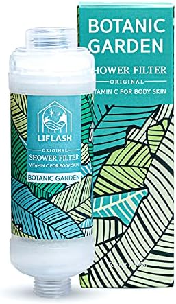 LIFLASH Vitamin C Shower Filter for Hard Water, Aromatherapy Softener Purifier, Help with Softer Skin and Hair Enhancement, for Universal Output Showerhead, Easy Installation (BOTANIC GARDEN) by Betterinaflash