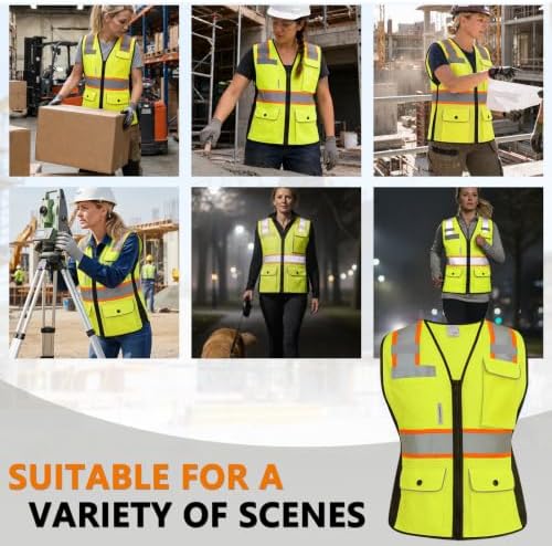 HYCOPROT Safety Vest for Women Mesh Reflective Lady High Visibility Construction Work Vest Meets ANSI/ISEA Standards - Image 6