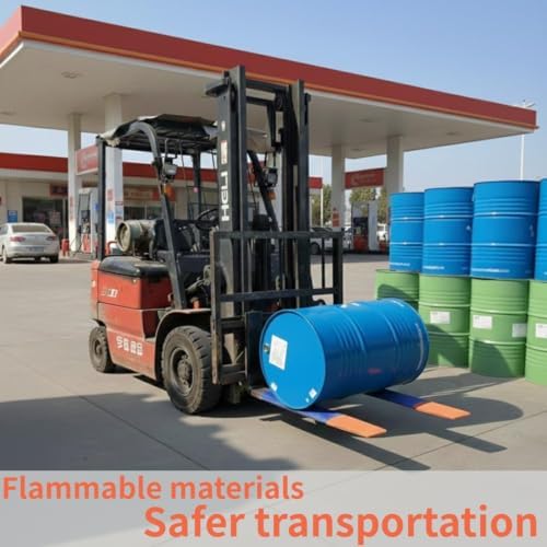 Forklift Accessories, Fork Covers, for forklifts 48"-60" long and 3"-7" wide, Made of Thickened Nylon to Prevent Scratching Goods, Suitable for Light-Duty Handling, Blue with Orange Fork Tips, 1 Pair. - Image 4